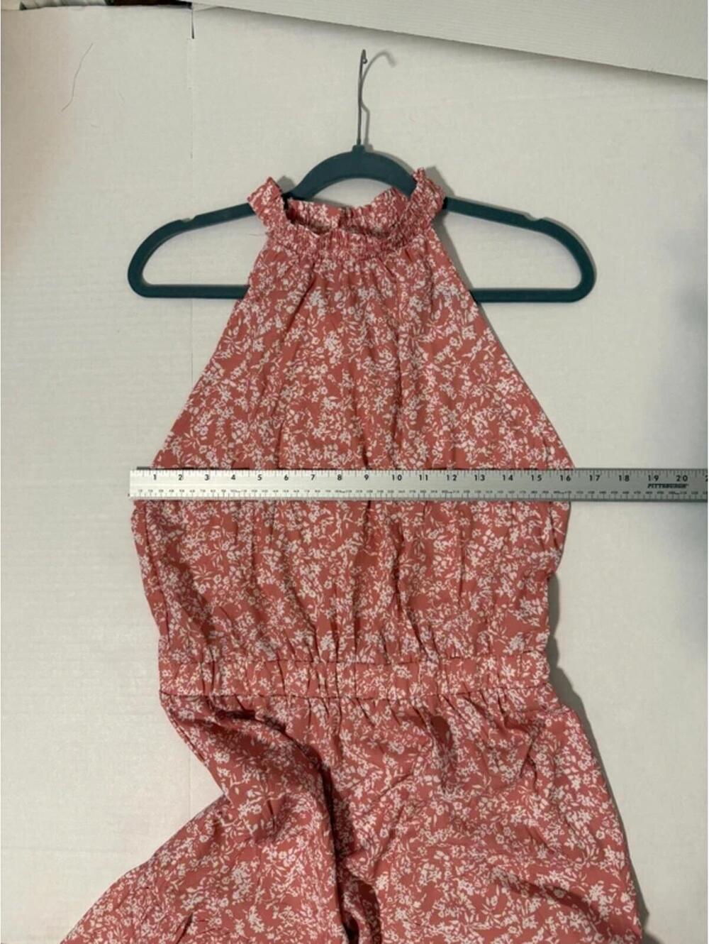 Chang Yun Halter Neck Dusty Rose and White Floral Mini Summer Dress Size Medium - Picture 7 of 7